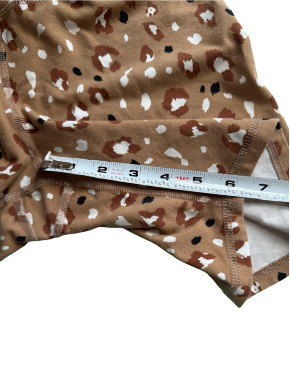 Jax + Lennon Leopard Print High-Waist Bike Shorts - Brown Size S Athleisure - Picture 8 of 8